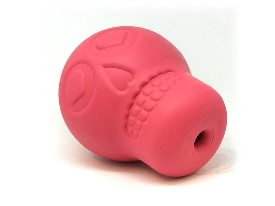 Dog Chew Toy Sugar Skull Rubber Treat Dispenser Durable USA