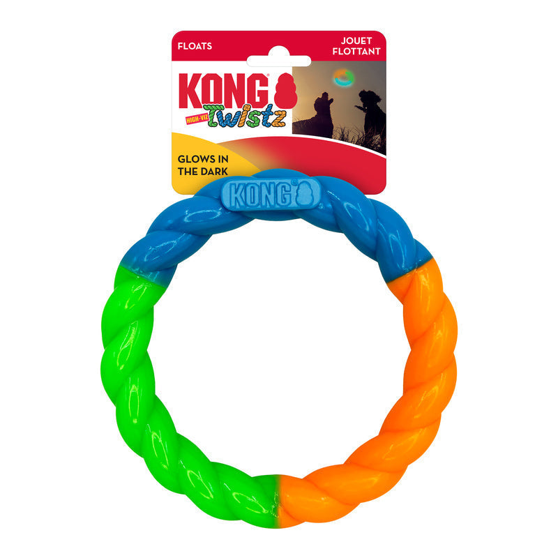 Dog Toy KONG Twistz Ring High Visibility Floating Chew Ring