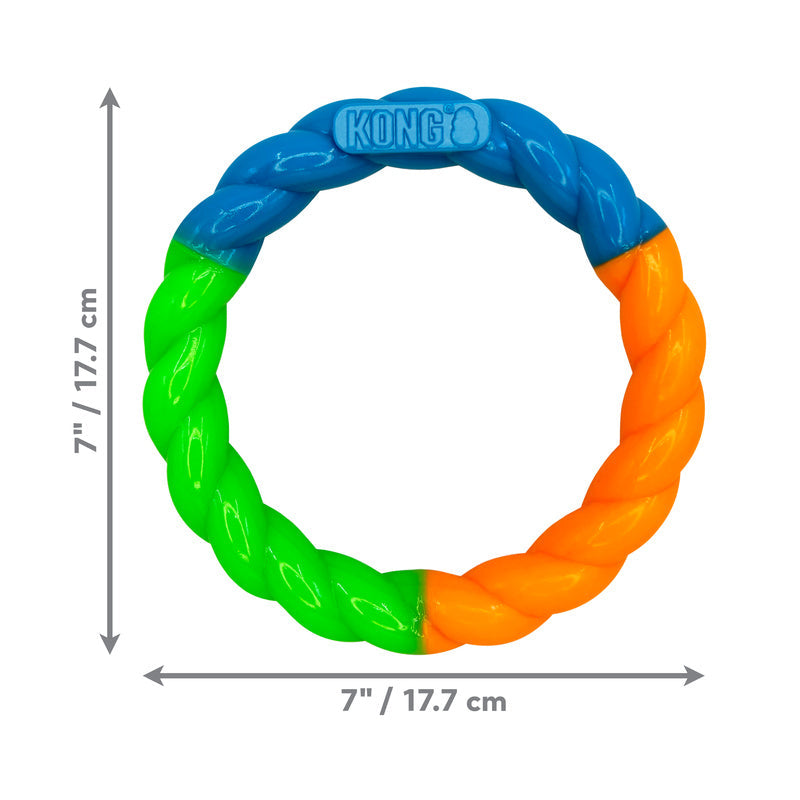 Dog Toy KONG Twistz Ring High Visibility Floating Chew Ring