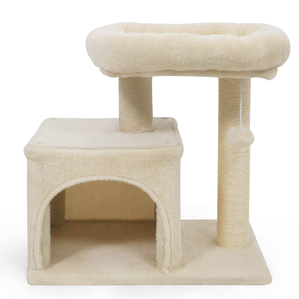 Small Cat Tree with Large Padded Plush Perch for Indoor Cats - Majestic Pet Kingdom