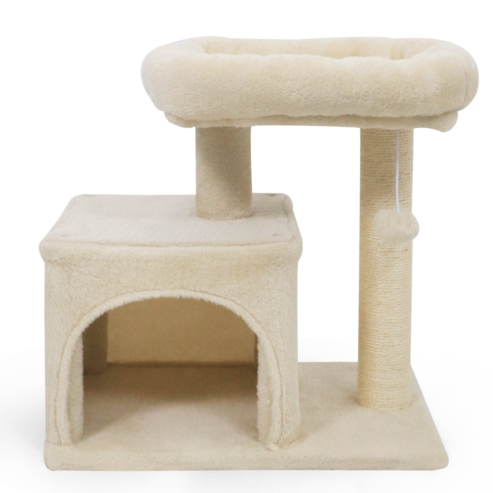 Small Cat Tree with Large Padded Plush Perch for Indoor Cats - Majestic Pet Kingdom