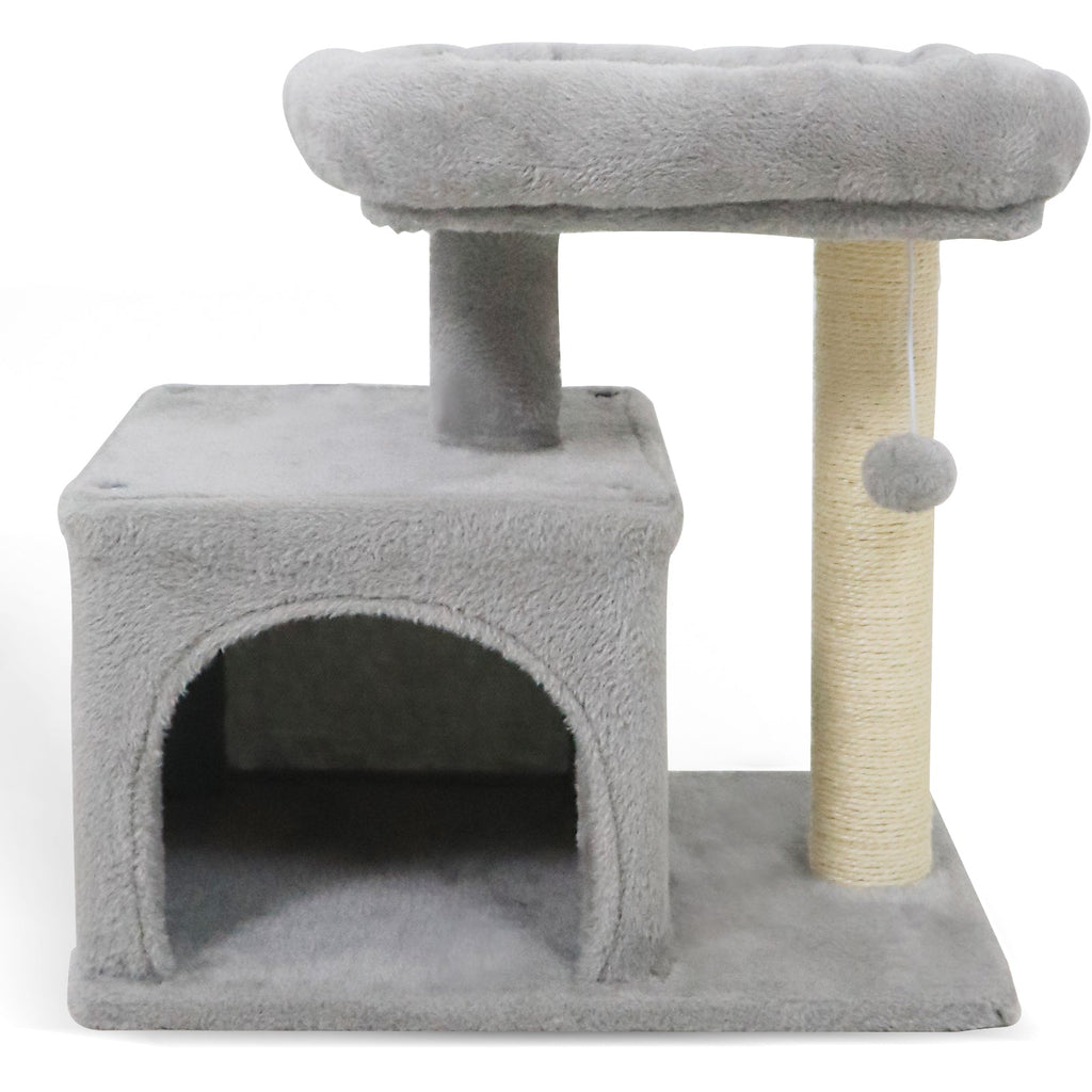 Small Cat Tree with Large Padded Plush Perch for Indoor Cats - Majestic Pet Kingdom