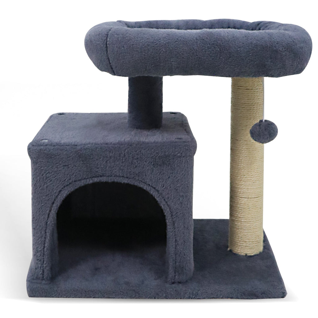 Small Cat Tree with Large Padded Plush Perch for Indoor Cats - Majestic Pet Kingdom