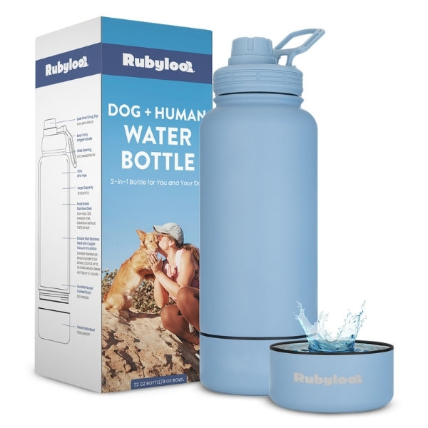 Dog + Human Water Bottle with Detachable Dog Bowl - Majestic Pet Kingdom