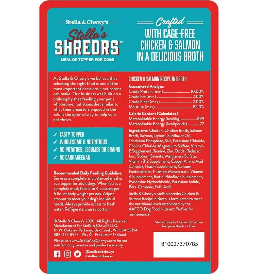 Stella & 's Shredrs Chicken & Salmon Dog Food (2.8oz) - Majestic Pet Kingdom