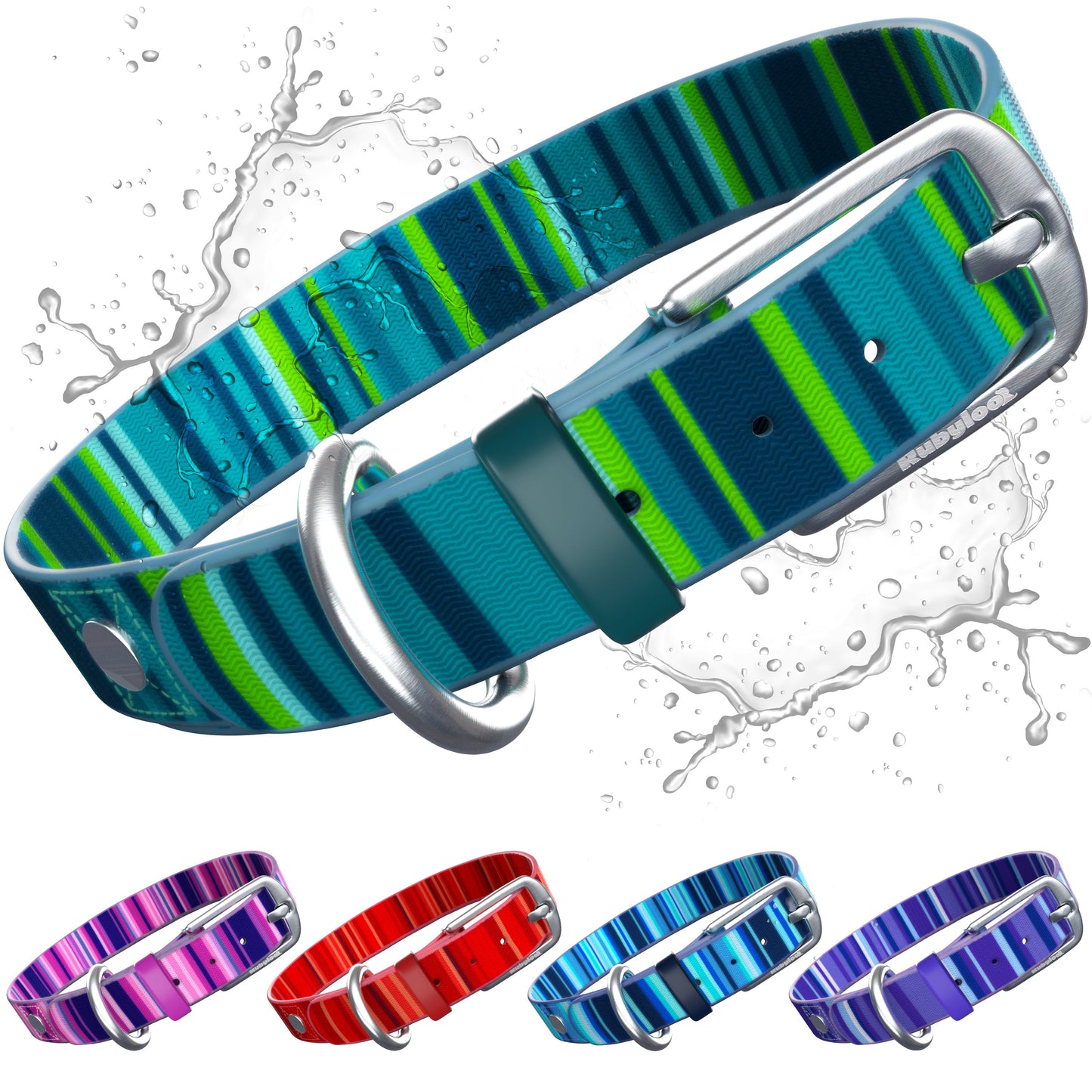 Dog Collar Waterproof Odor-Proof Heavy Duty Cleanable Neck Strap - Main Feature View | Majestic Pet Kingdom