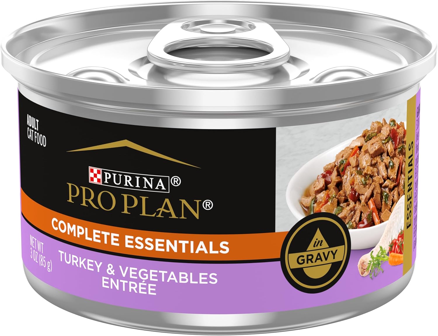 Pro Plan Complete Essentials Turkey & Vegetables Entrée In Gravy Wet Cat Food (3oz) - Majestic Pet Kingdom