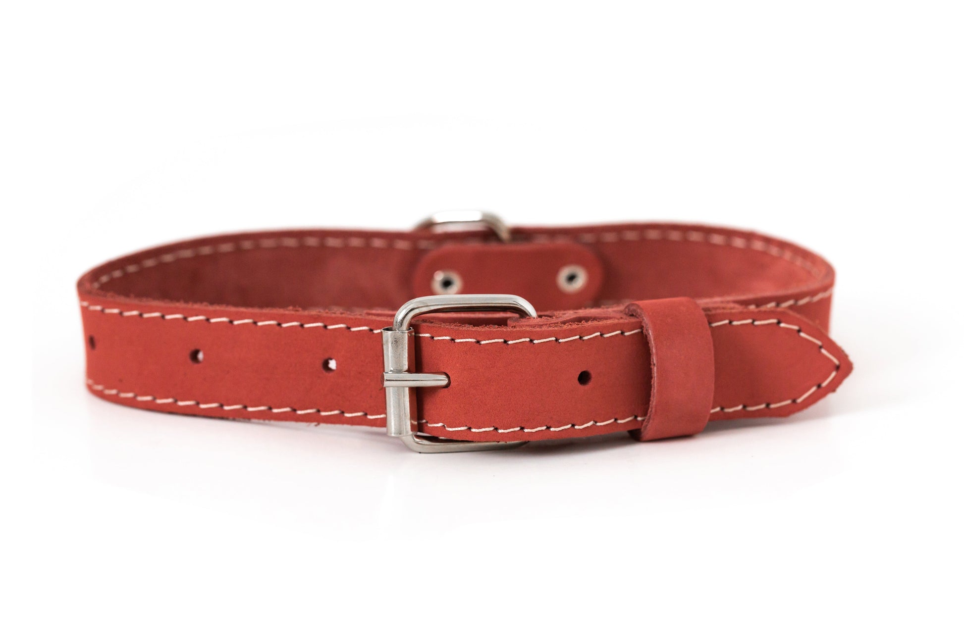 Dog Collar Genuine Leather Heavy Duty Pro Line Hunting Band - Detail Angle 3 | Majestic Pet Kingdom