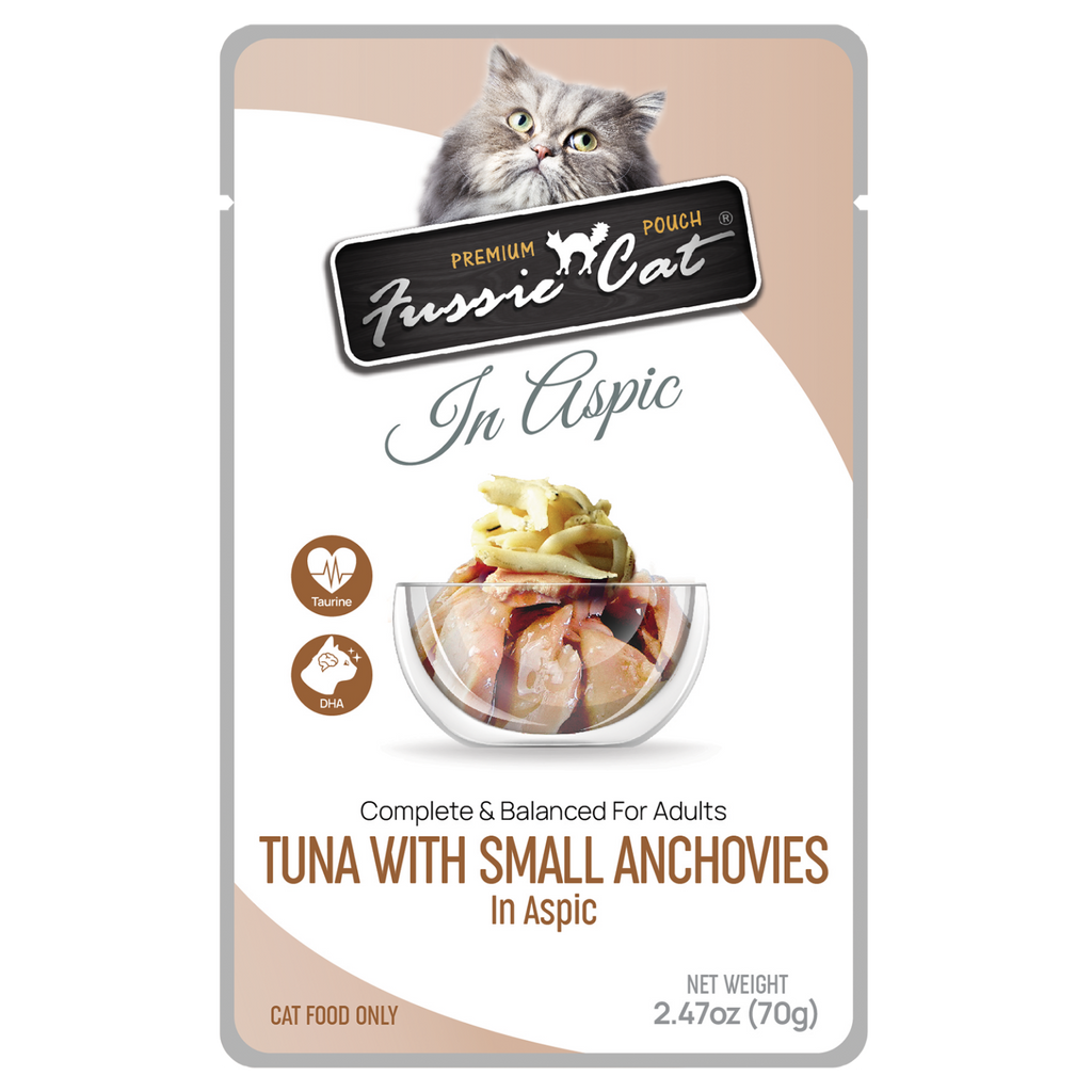 Fussie Cat Pouch - Tuna with Small Anchovies in Aspic (2.47oz) - Majestic Pet Kingdom