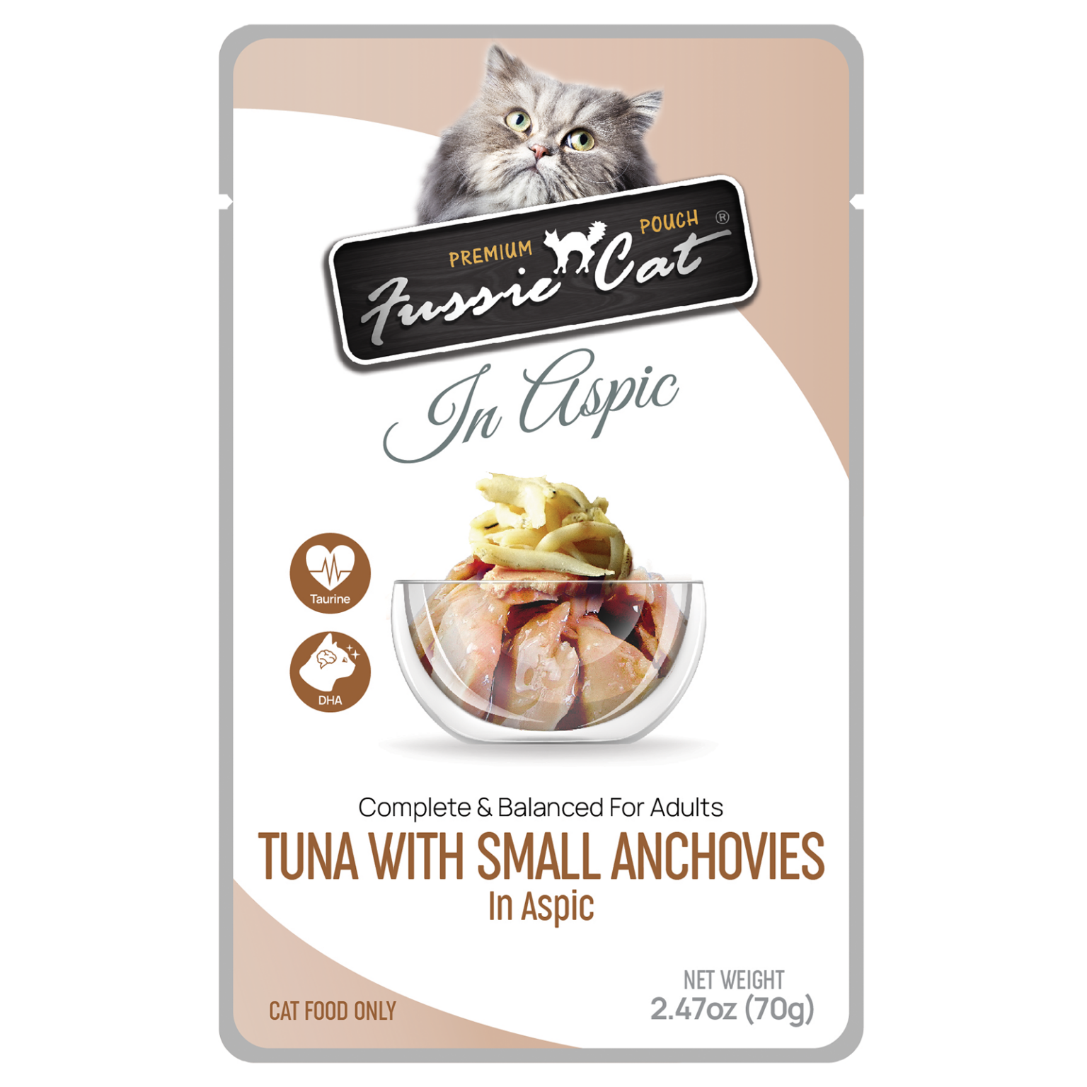 Fussie Cat Pouch - Tuna with Small Anchovies in Aspic (2.47oz) - Majestic Pet Kingdom
