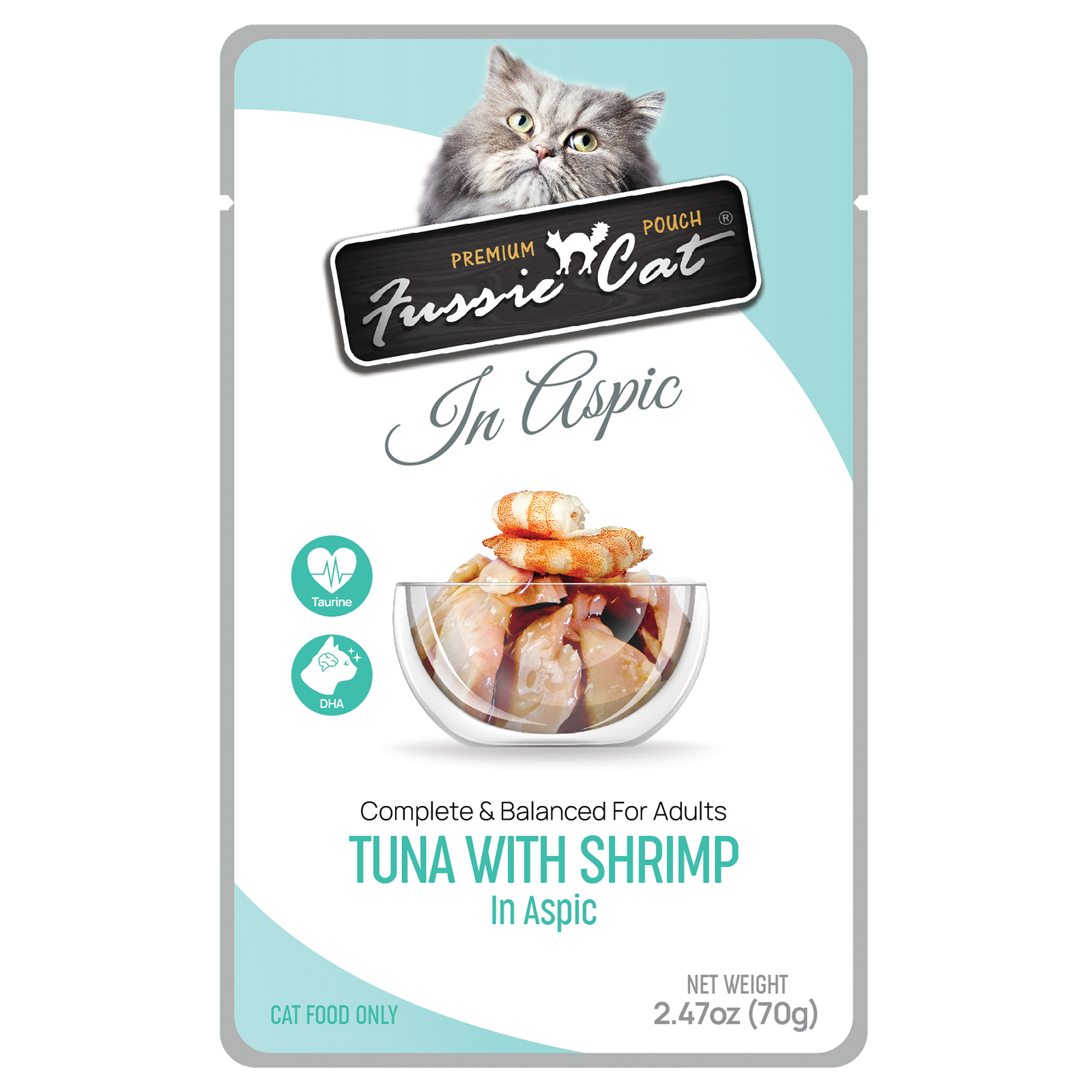 Fussie Cat Pouch - Tuna with Shrimp in Aspic (2.47oz) - Majestic Pet Kingdom