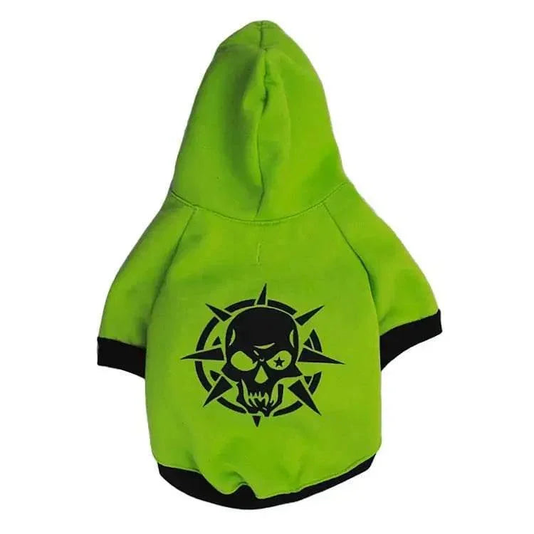 Dog Hoodie Skull Print Fleece - Everyday Pet Essential - Majestic Pet Kingdom