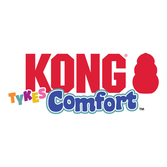 Dog Plush Toy KONG Comfort Tykes Goat Soft Squeaky Baby Chew - Main Feature View | Majestic Pet Kingdom