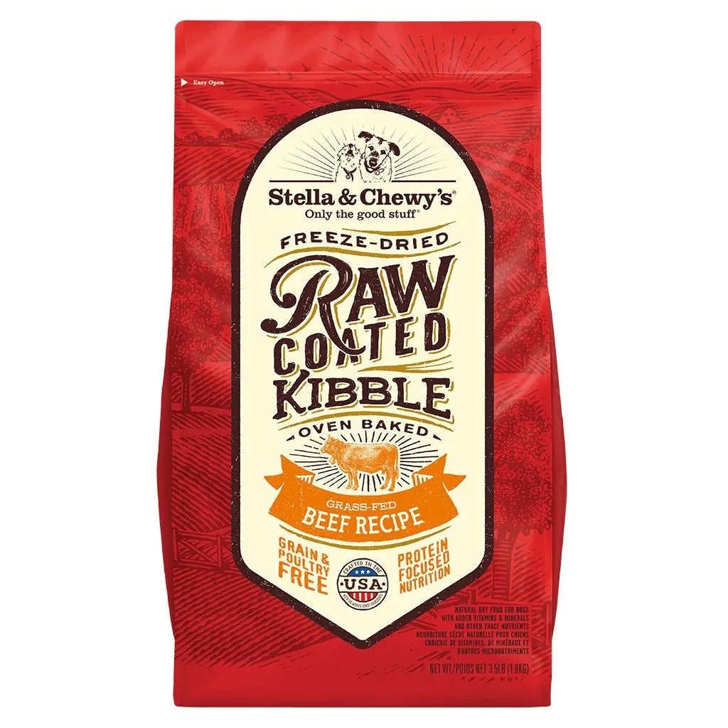 Dog Food Stella & Chewys Raw Coated Grass-Fed Beef Dry Kibbl
