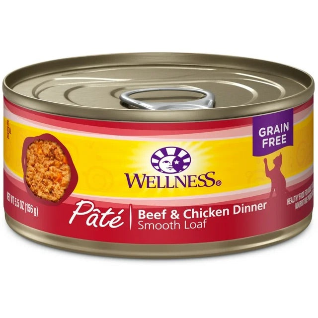 Wellness Complete Health Adult Beef and Chicken Pate Wet Cat Food (5.5oz) - Majestic Pet Kingdom