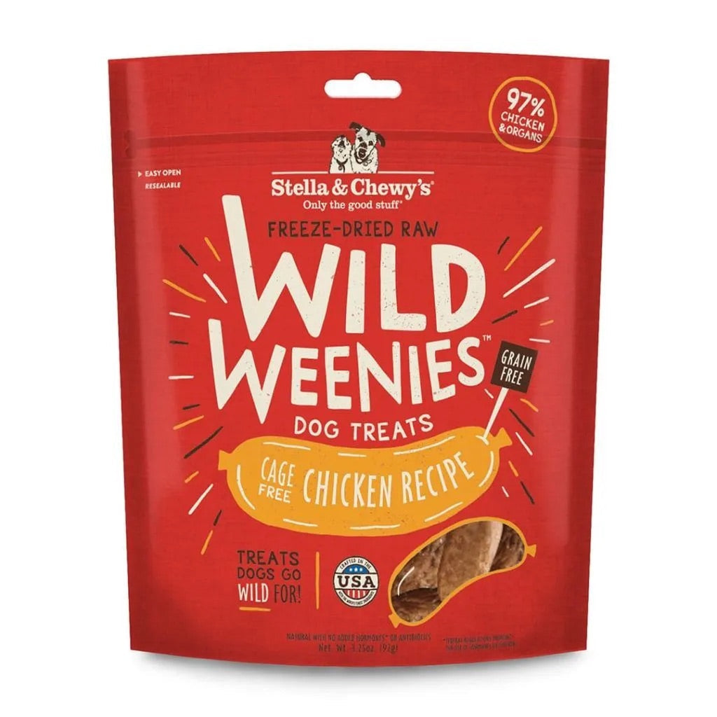 Dog Treats Stella & Chewys Wild Weenies Chicken Chews 3.25oz - Main Feature View | Majestic Pet Kingdom