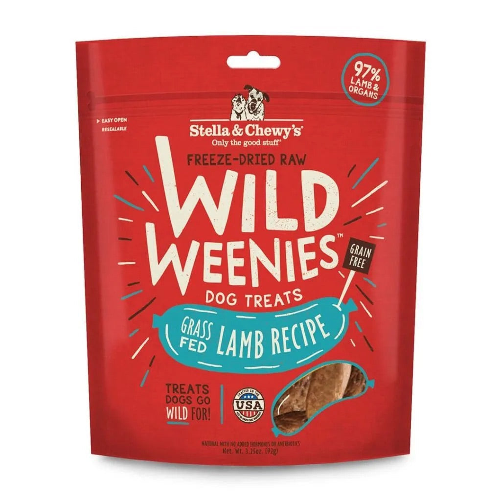 Dog Treats Stella & Chewys Wild Weenies Lamb Bites 3.25oz Bag - Main Feature View | Majestic Pet Kingdom