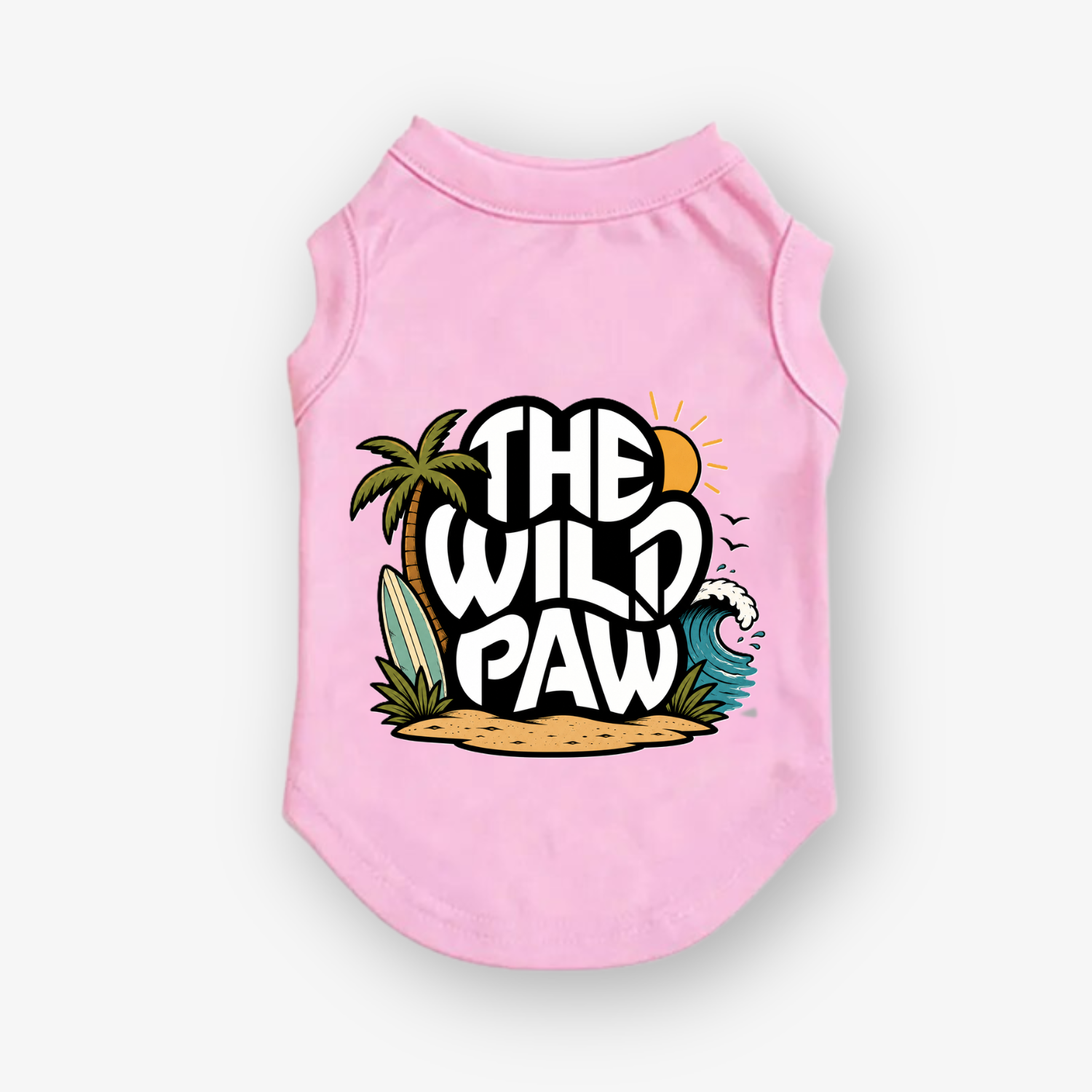 Dog Tank Top The WildBeach Tropical Summer Lightweight Shirt - Main Feature View | Majestic Pet Kingdom