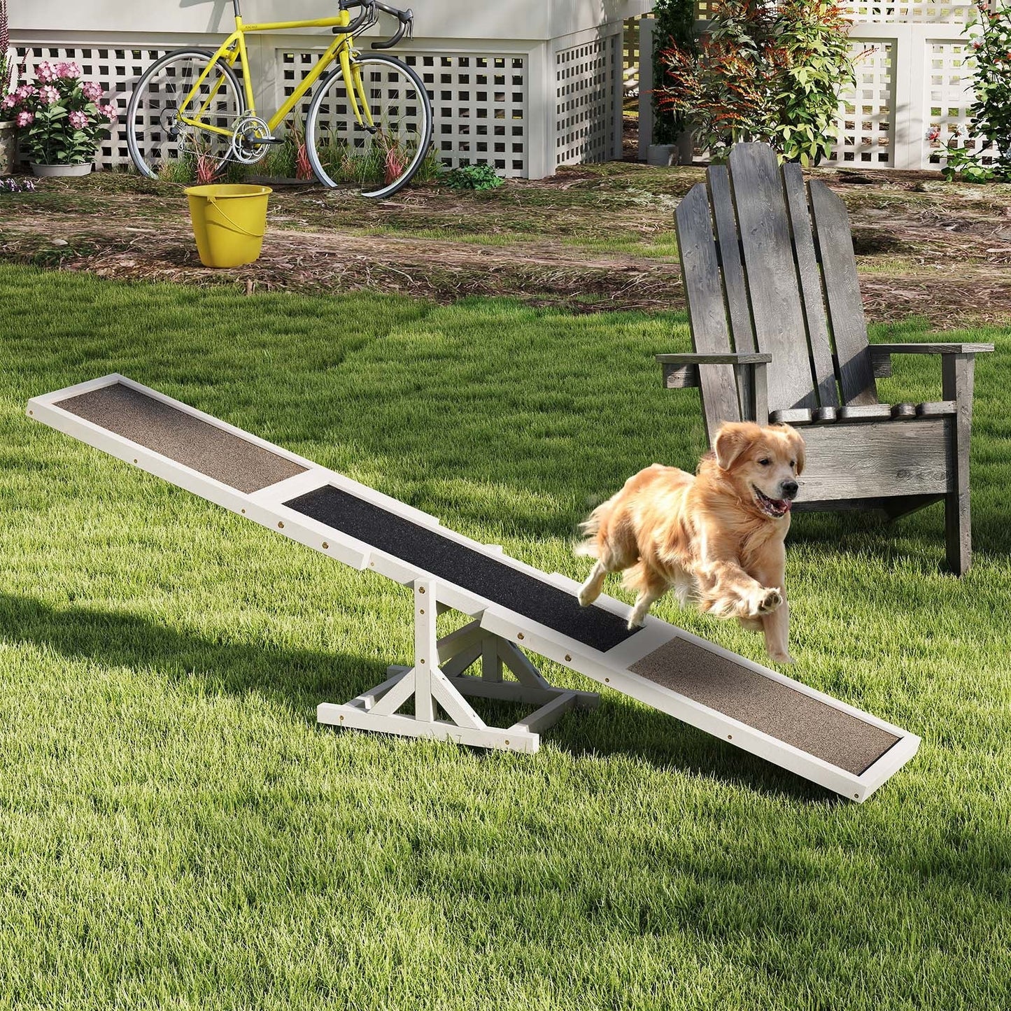 Dog Agility Equipment Wooden Training Seesaw Outdoor Course - Detail Angle 2 | Majestic Pet Kingdom