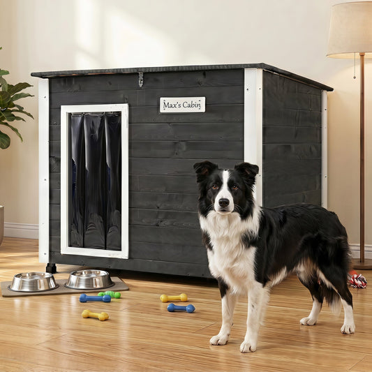 Wooden Dog House Outdoor with Openable Roof - Large | Purrfect Pet Kingdom