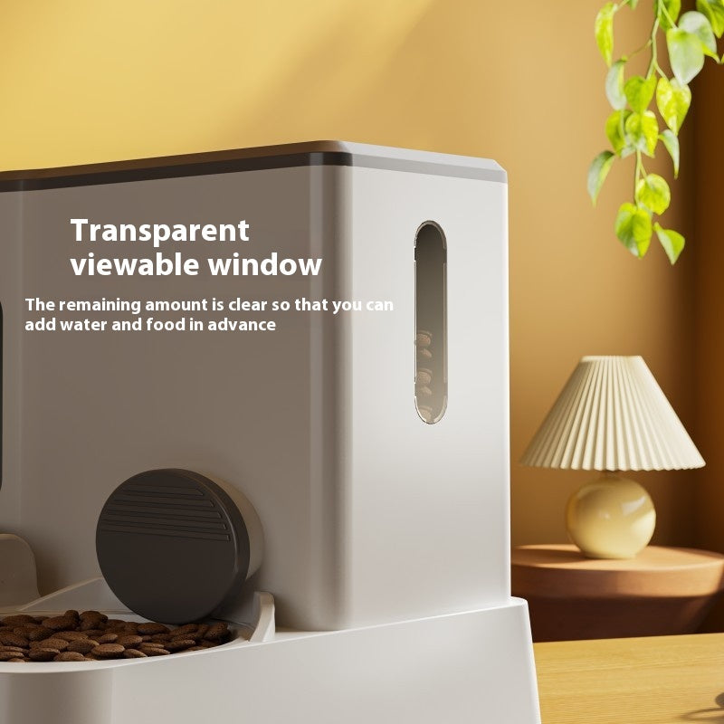 Cat Automatic Pet Feeder Water Dispenser Integrated Double Bowl Drinking Pet - Majestic Pet Kingdom