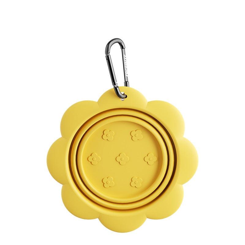 Pet Flower Folding Bowl Silicone Outdoor Portable Drinking Bowl