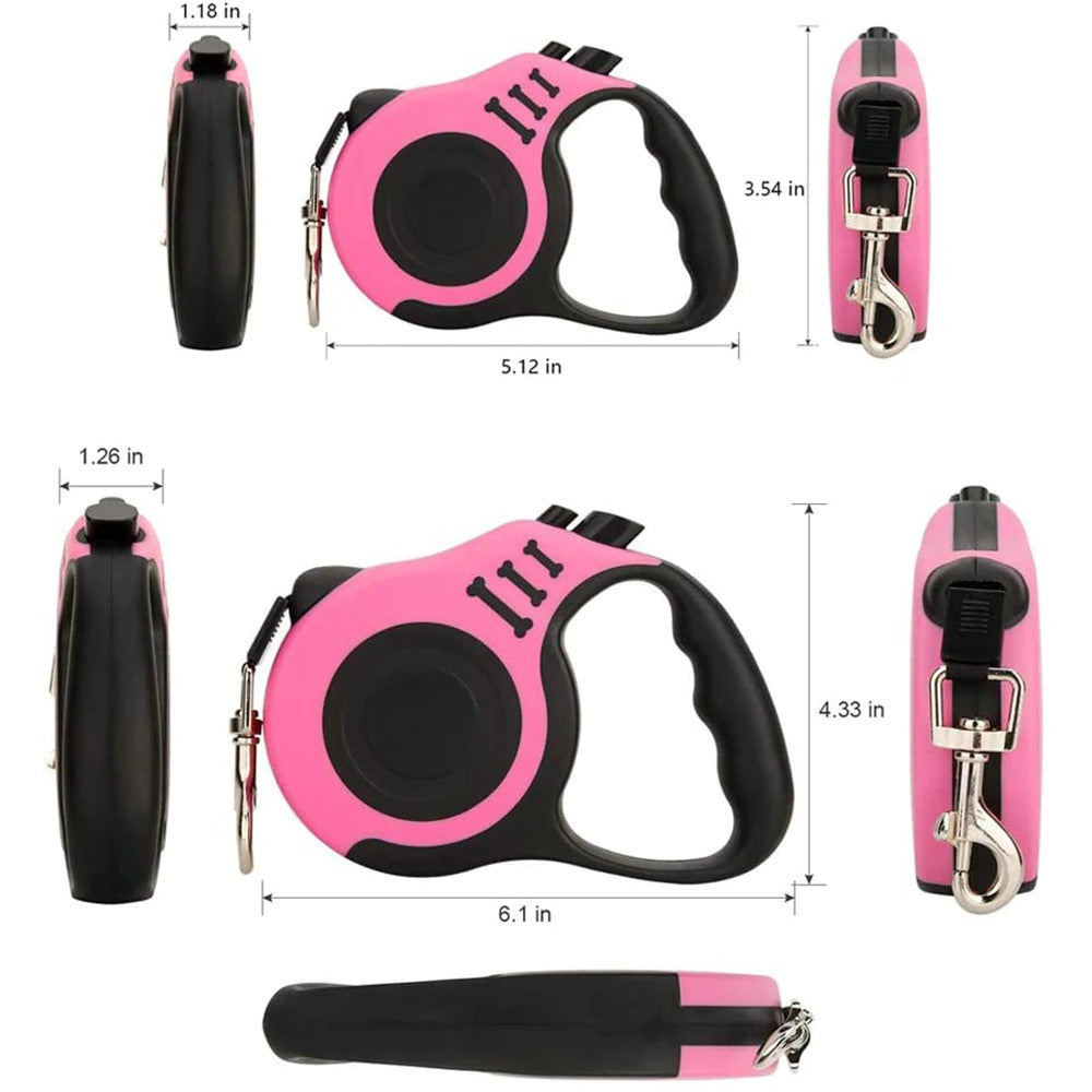 3M / 5M Retractable Nylon Dog Leash - Automatic Extension