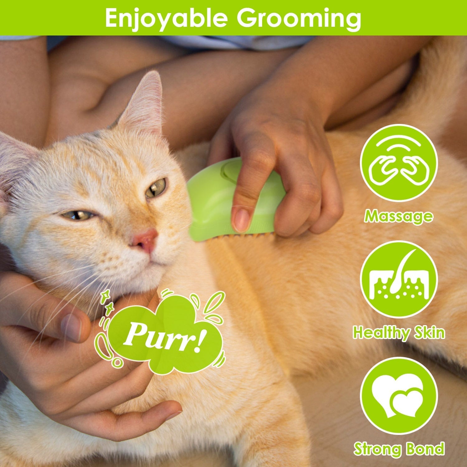 Cat Grooming Brush 3-in-1 USB Steam Deshedding Massage Comb - Detail Angle 4 | Majestic Pet Kingdom