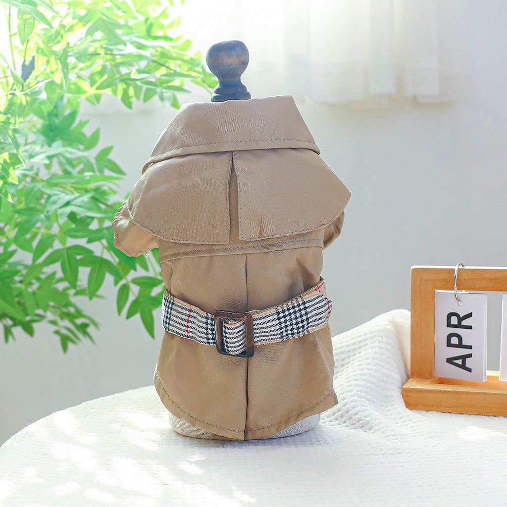 Pet Clothes Khaki Trench Coat Couple Clothes - Majestic Pet Kingdom