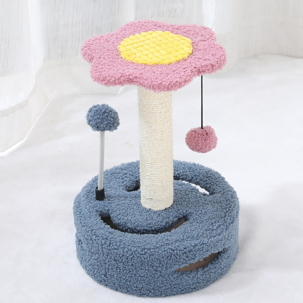 Cat Tree Multifunctional Sisal Scratching Post with Teaser Toy