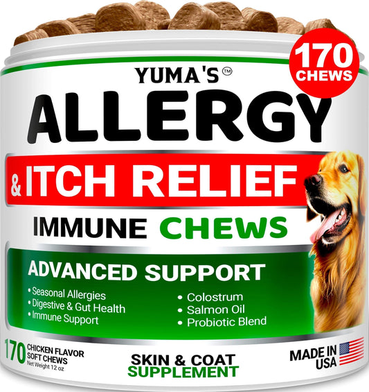 Dog Allergy Relief Chews 170 Count Itchy Skin Relief Beef Liver Flavor