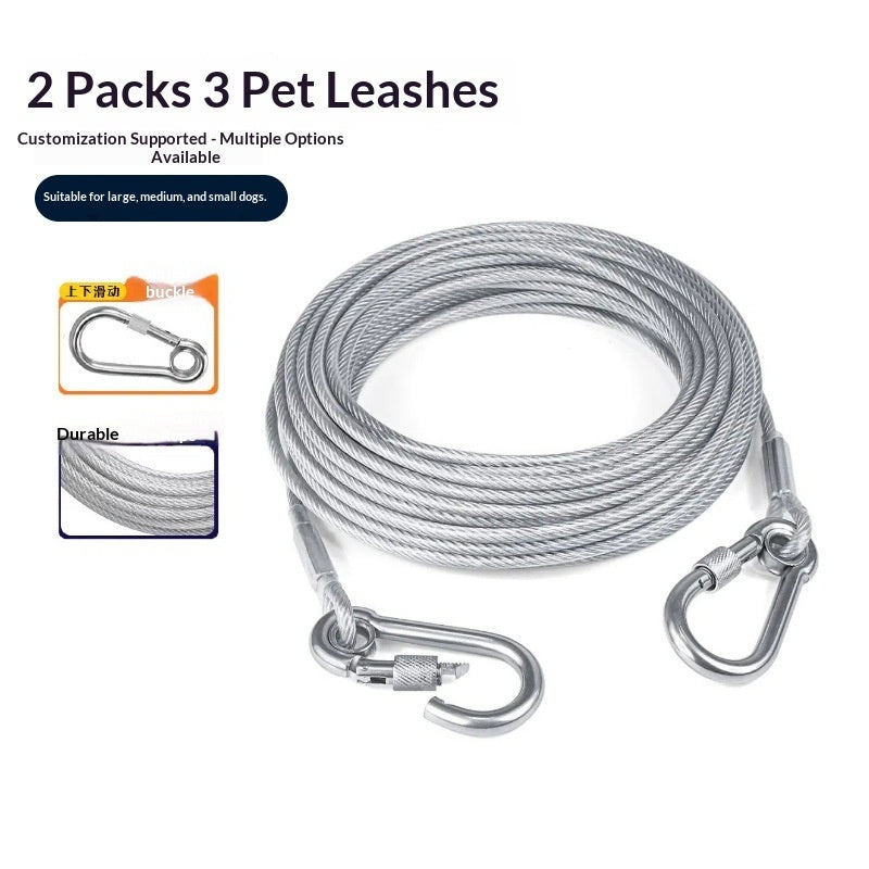 Cross-border Bestseller Extended Dog Leash Stainless Steel Dog Chain | Purrfect Pet Kingdom