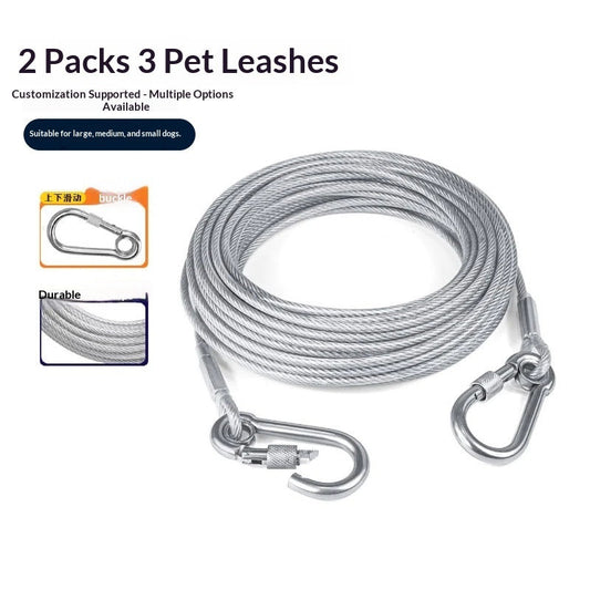 Cross-border Bestseller Extended Dog Leash Stainless Steel Dog Chain | Purrfect Pet Kingdom