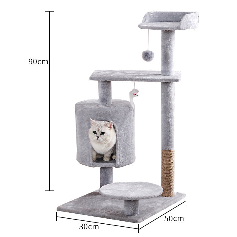 Cat Tree Multi-Level Tower with Scratch Board & Sleeping Nest - Detail Angle 6 | Majestic Pet Kingdom