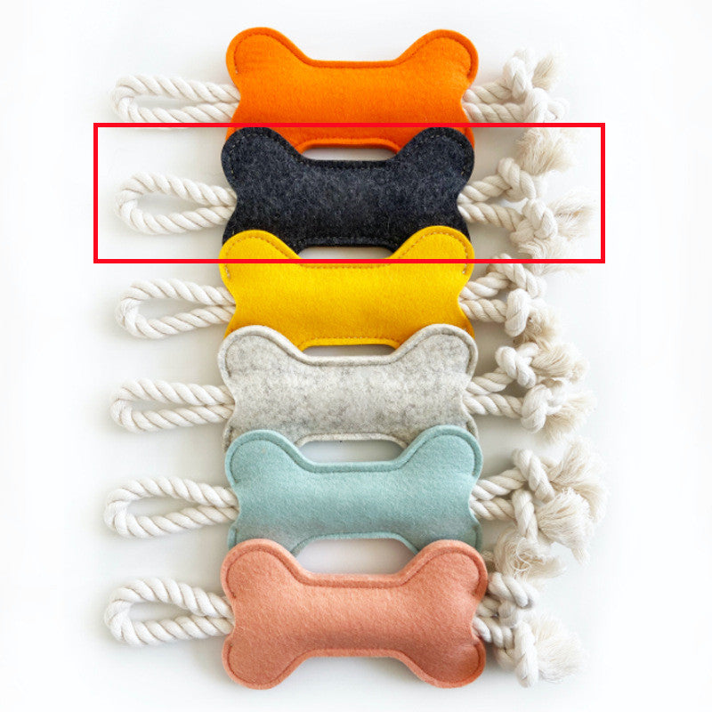 Pet Bone Shape Toy Creative Knot Felt Resistant To Bite Molars