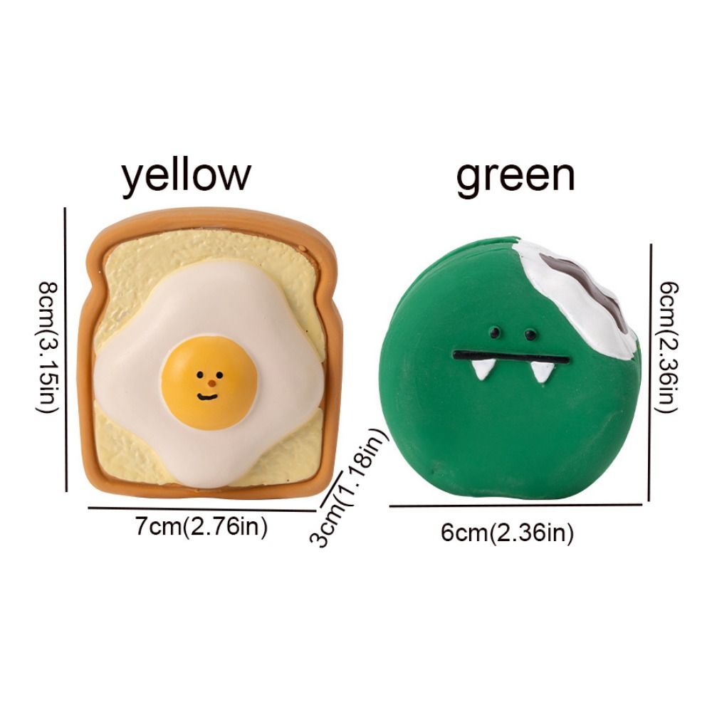 Cute Cartoon Pattern Latex Toy Egg Bread Shape Anti Squeeze Puppy Chew Toys Bite Resistant Dog Squeaky Toy For Training