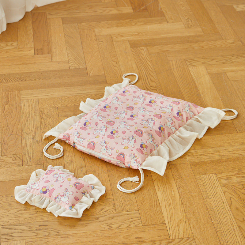 All-Season Wooden Dog Bed & Summer Cushion