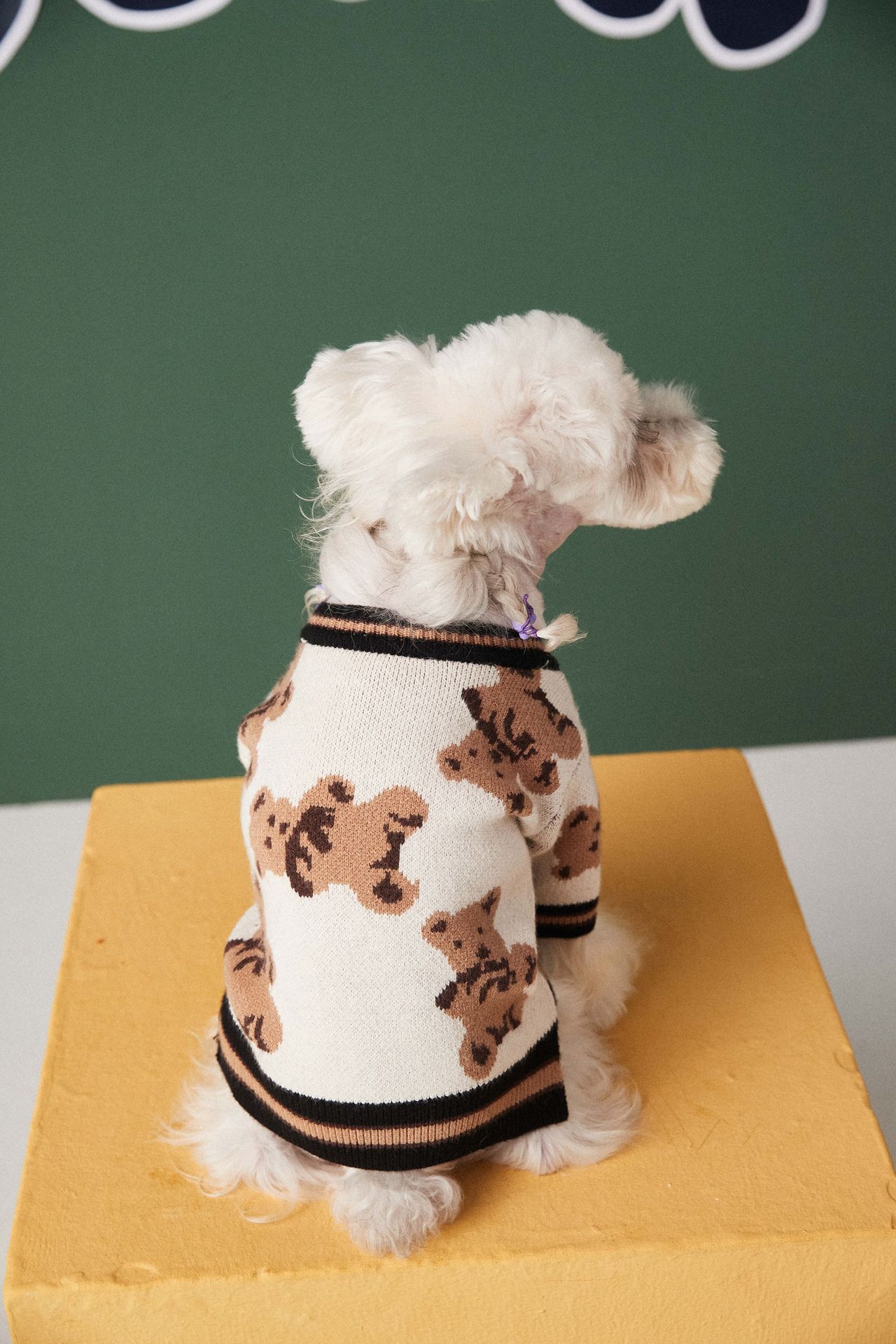 Dog Cat Sweater Preppy Style V-neck Striped Vest Pet Puppy Winter Warm Clothes Apparel For Dogs Cats - Majestic Pet Kingdom