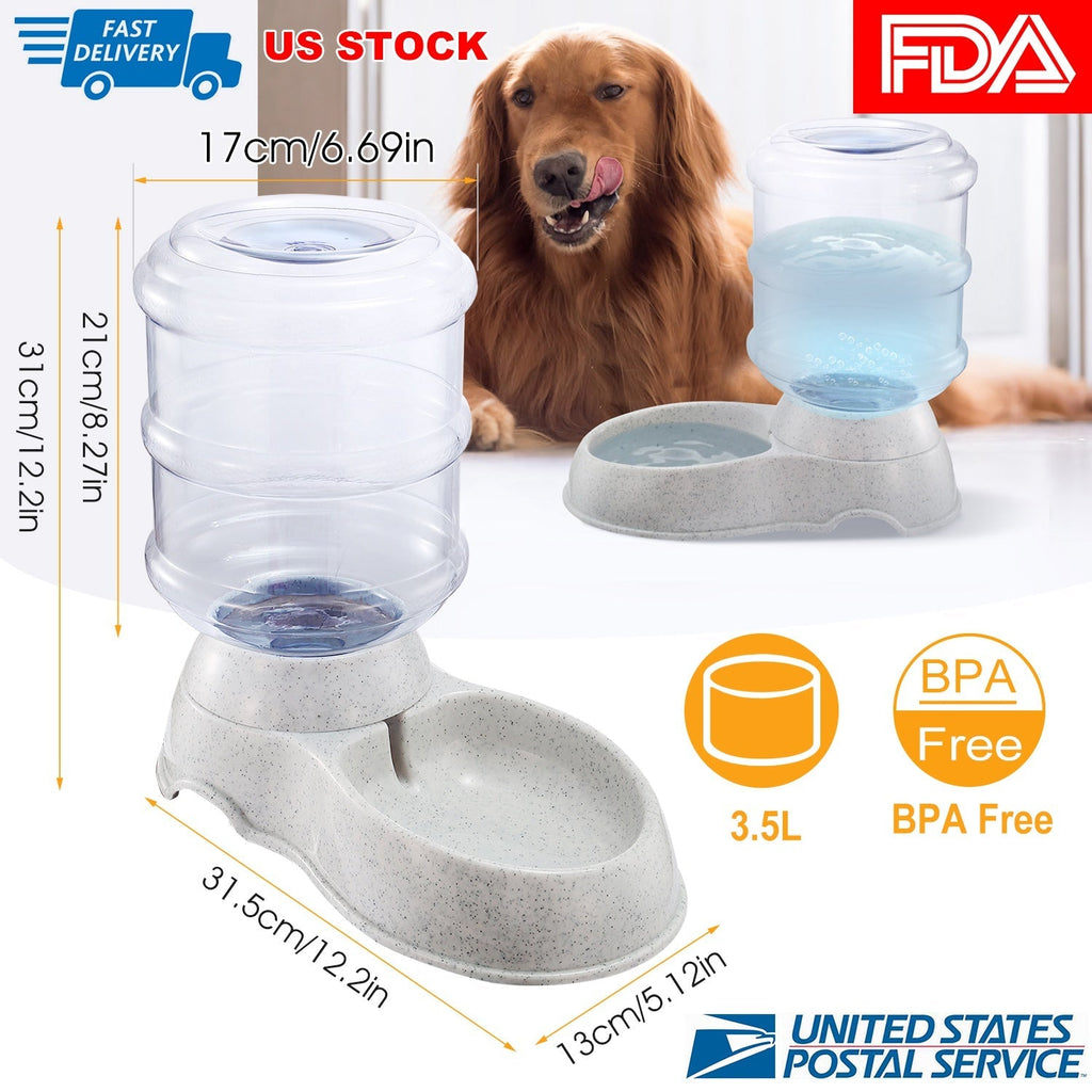 3.5L/1Gal Pet Water Dispenser Self-Dispensing Gravity Pets Water Feeder Automatic Pet Waterer Cat Dog - Majestic Pet Kingdom
