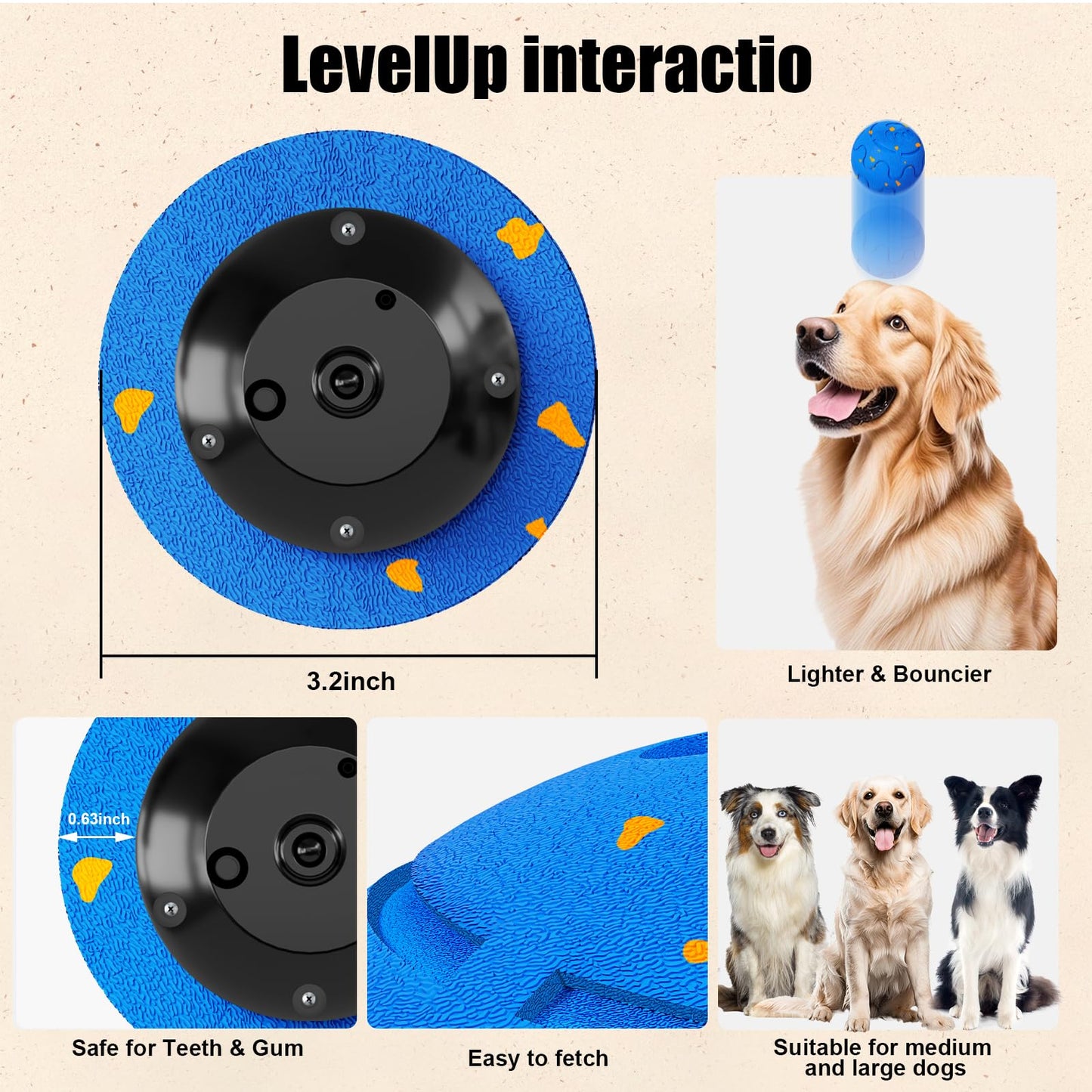 Dog Ball Toy Smart Motion-Activated Moving Bouncing E-TPU Ball - Detail Angle 2 | Majestic Pet Kingdom