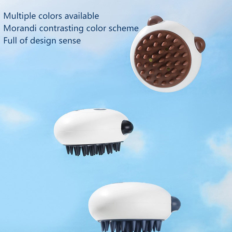 Dog Bath Brush Panda Shape Soft Silicone Bristle Massage Comb - Detail Angle 5 | Majestic Pet Kingdom