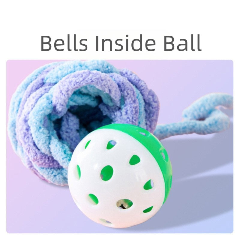 Pet Silent Cat Toy, Wool Ball, Cat Toy Ball, Plush, Boring, Durable, Teeth Grinding, Playing With Little Cats, Chewing, Cat Toy Stick - Majestic Pet Kingdom