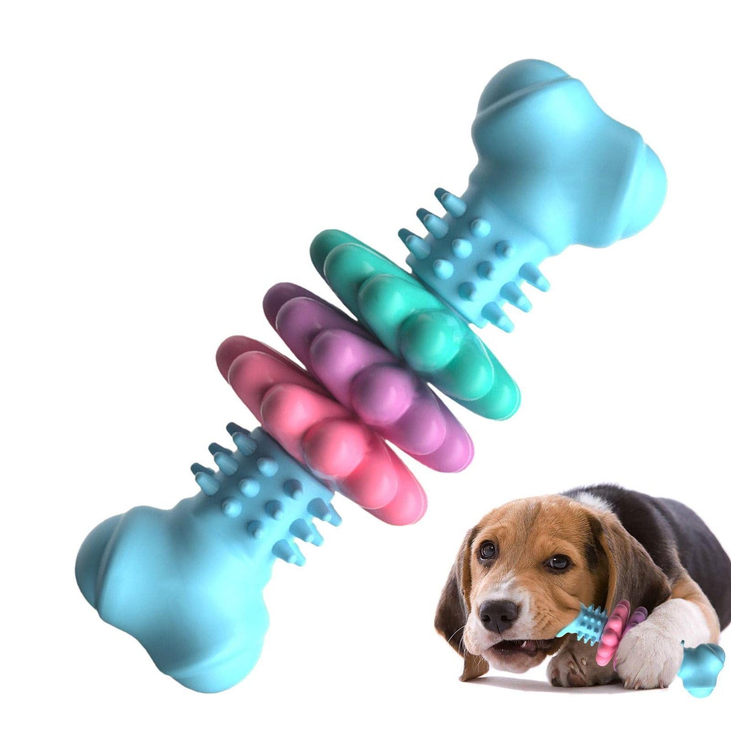 Dog Chew Toy TPR Rubber Bone Indestructible Dental Teething Play - Detail Angle 3 | Majestic Pet Kingdom