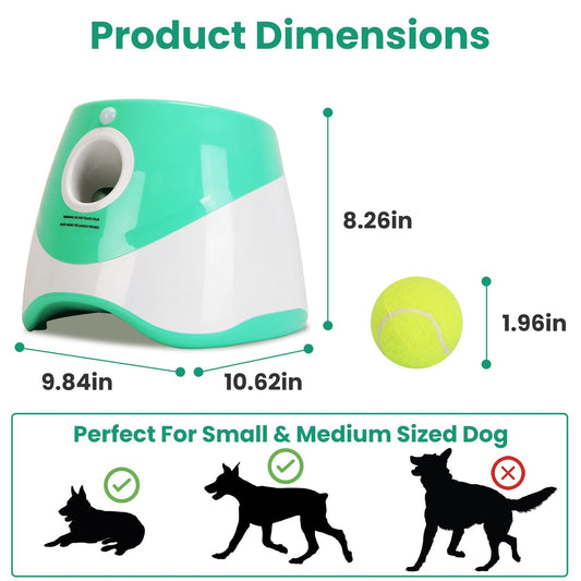 Automatic Dog Ball Launcher Included 6 Tennis Balls Dog With 3 Adjustable Launch Distance Interactive Ball Thrower Fetch Machine For Small Medium Dogs | Purrfect Pet Kingdom