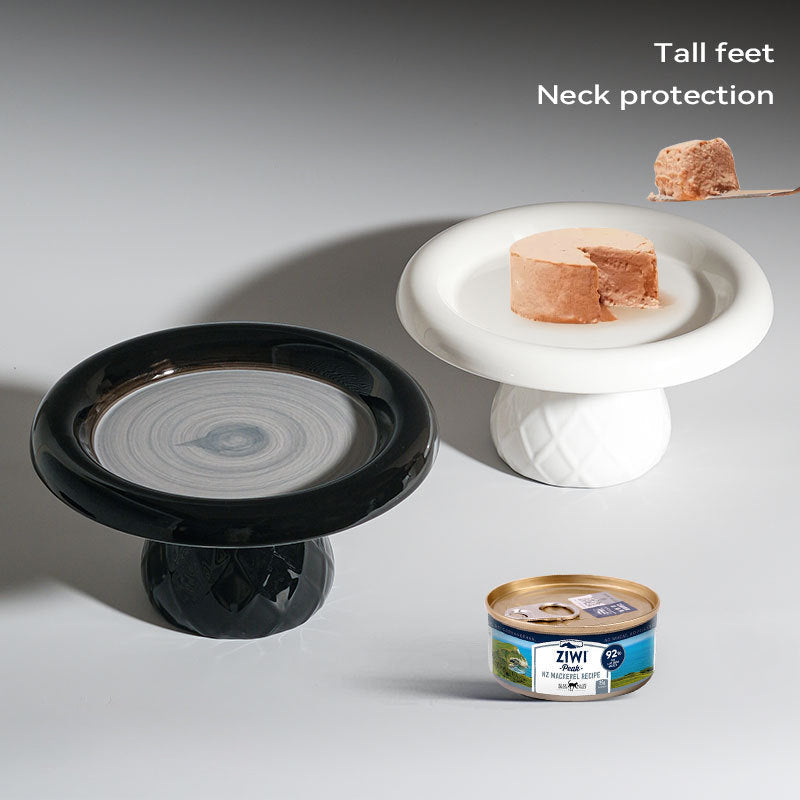 Ceramic Large-diameter Cat Bowl With Neck Protection, Not Easy To Tip Over, Cute Dog Bowl, Cat Canned Food Bowl, Snack Plate, Pet Bowl
