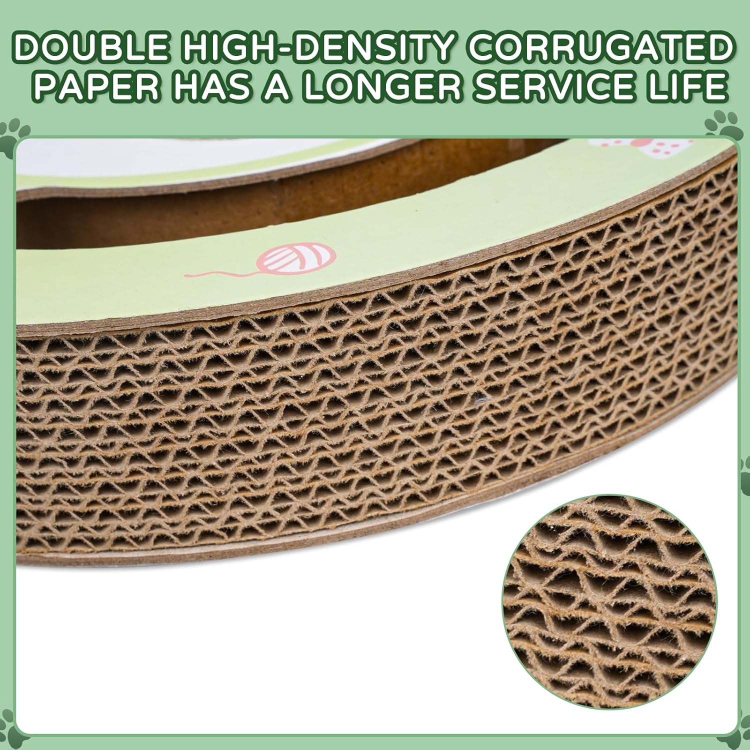 Cat Scratcher Round Cardboard Bowl with Interactive Track Ball - Detail Angle 7 | Majestic Pet Kingdom