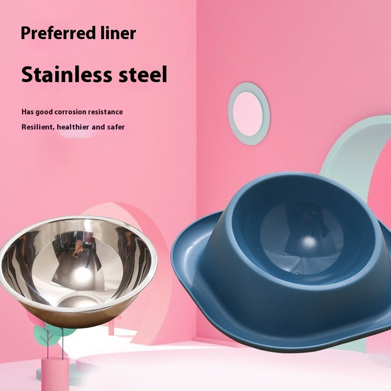 Anti-ant Cat Bowl Stainless Steel Oblique Mouth Anti-leakage Cat Food Holder Anti-tumble Pet Supplies - Majestic Pet Kingdom