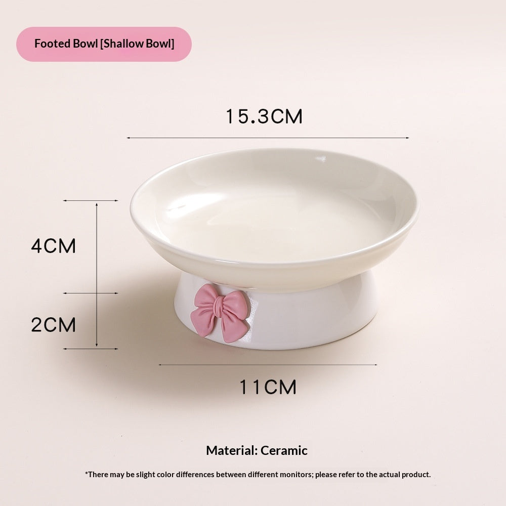 Pet Ceramic Elevated Water Bowl With Raised Stand To Protect Your Pets Neck And Prevent Tipping