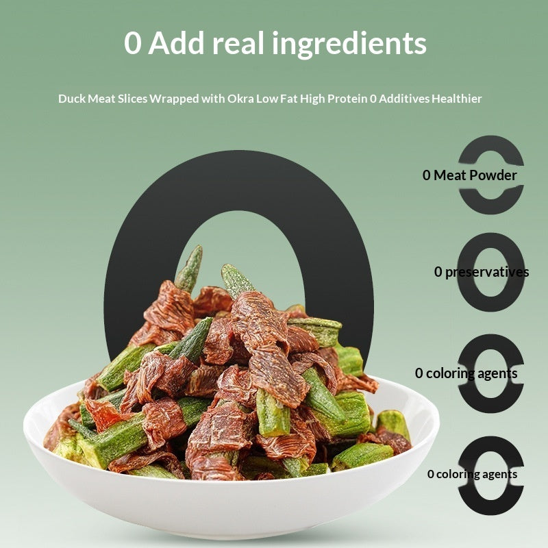 Pet Dog Treats Duck Okra Nutritious Chews