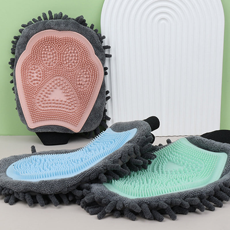 2-in-1 Pet Grooming Glove & Bathing Massage Brush